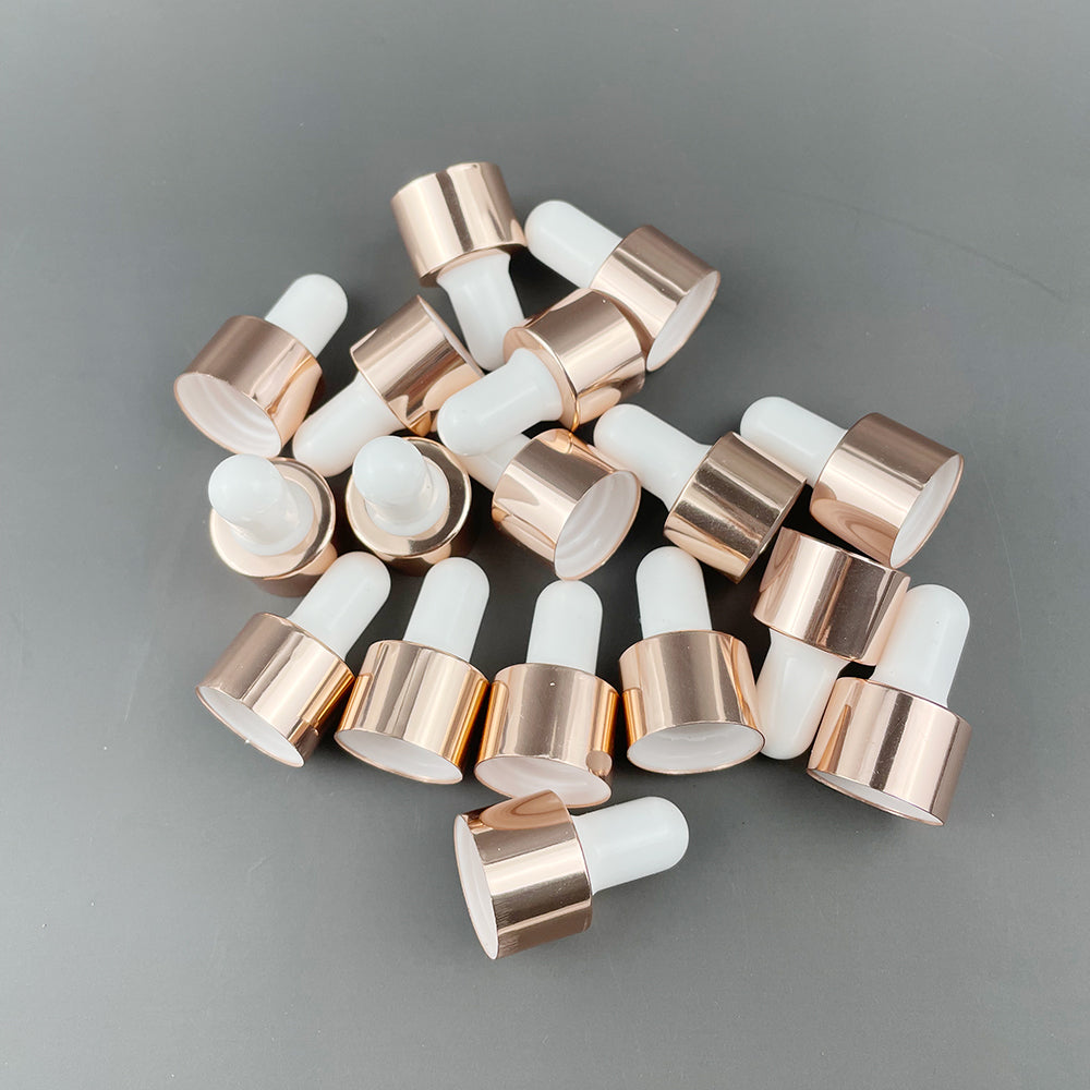 100Pcs/Lot Rosepink Aluminium Screw Cover Cap Fitting For Essence Oil/Serum Bottles Accessory18mm Bottle Mouth Mirror Surface