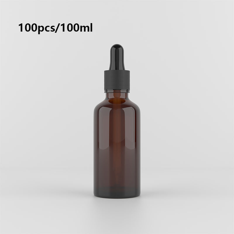100pcs/lot Brown Drop Amber Bottle Glass cosmetic bottles bulk Aromatherapy Liquid Dropper Essence Basic Massage Oil Pipette Refillable