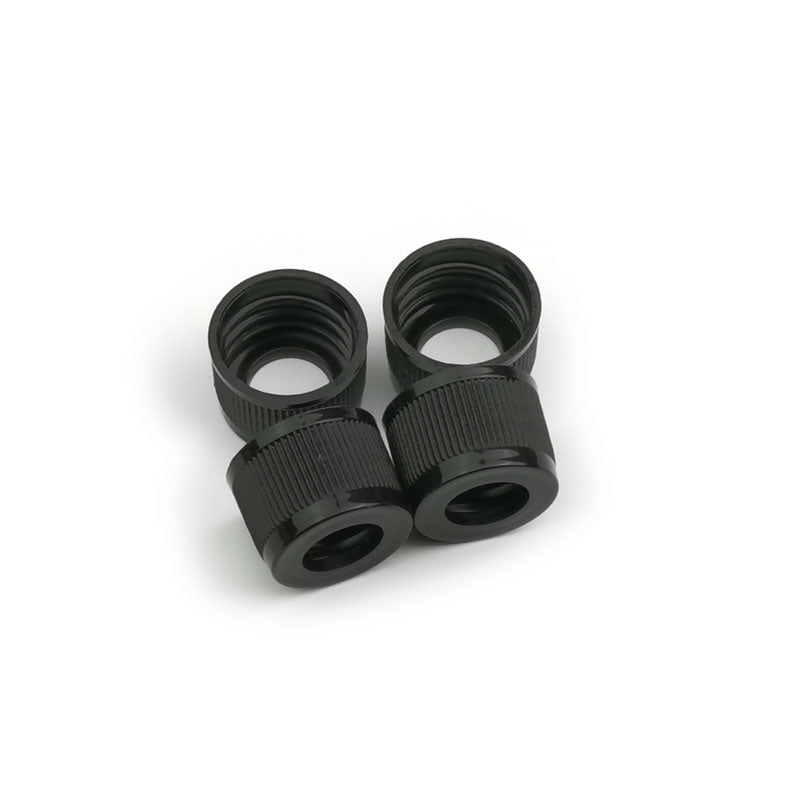 100pcs/lot Plastic Black Screw Cover Cap wiith for glass Essential Oil/serum Bottles tamper-evident lid 18mm neck