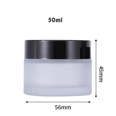 10pcs/Lot Black Metal Lid Frosted Glass Bottle Cosmetic Face/Hand Cream Mask Lotion Gel Jar Pots Refillable Container Skincare