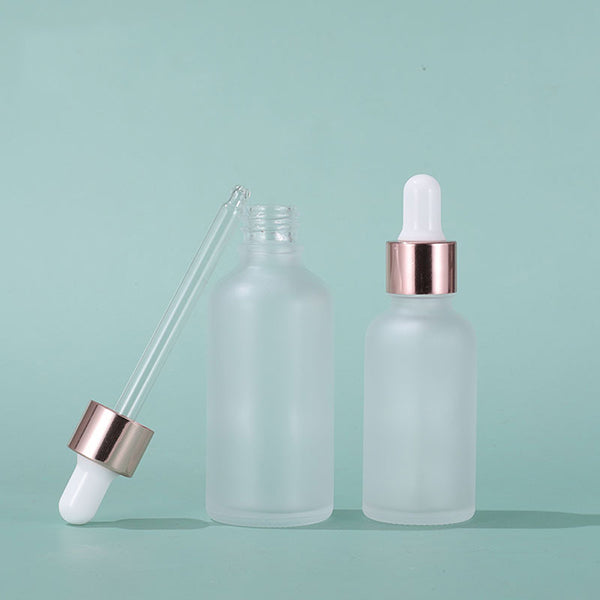 10pcs/lot Rose-Golden Refillable Dropper Bottle Frosted/Clear Essence Oil Glass Aromatherapy Liquid Drop for Pipette Bottles