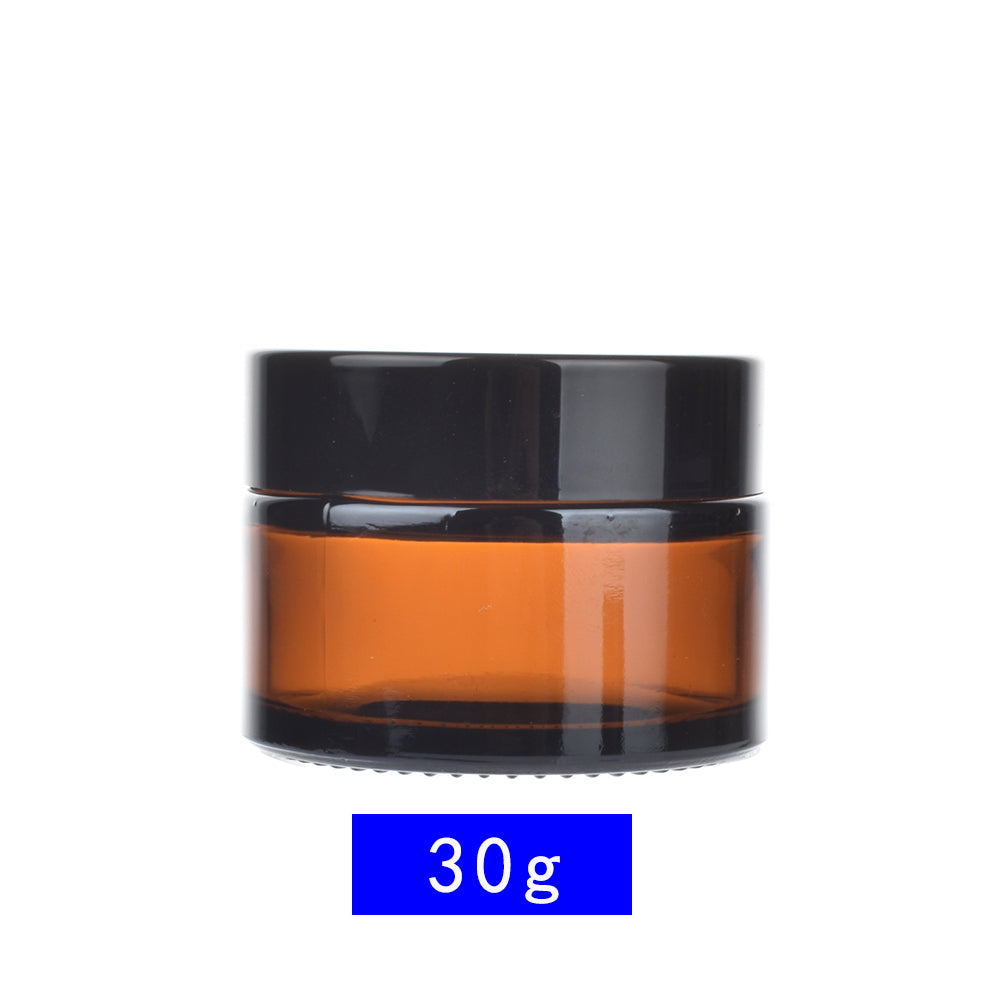 10pcs Amber Glass Jar/ Bottle Black PE Lid Face/Hand Cream Mask Lotion Gel Powder Pots Refill Container Cosmetic Skincare Storage
