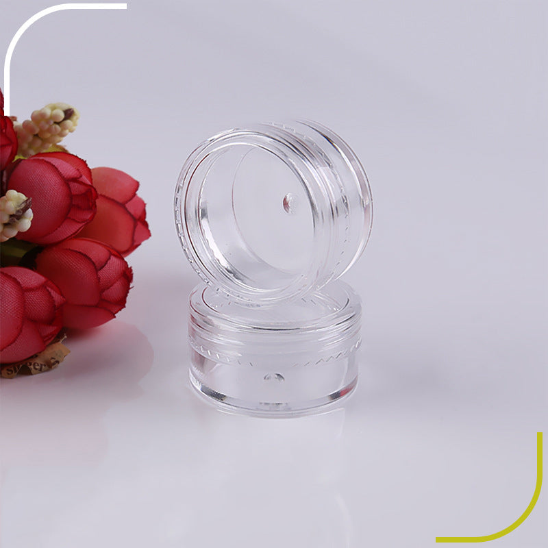 200pcs -5g Clear Small Round Bottle Jars Cream/Eye Shadow/ Bling Powder Container Plastic Sample For Nail Art Storage Traveling
