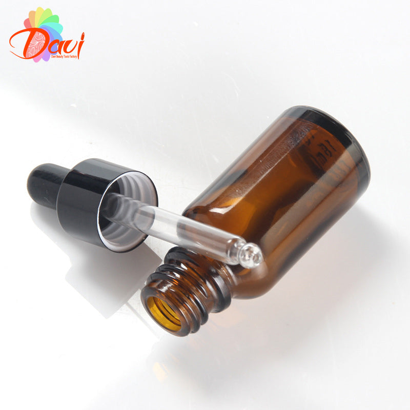 10pcs/lot 5-100ml Black Metal Cap Refill Dropper Amber Glass Bottle Essence Massage Plant oil Serum Aromatherapy Liquid Pipette Skincare