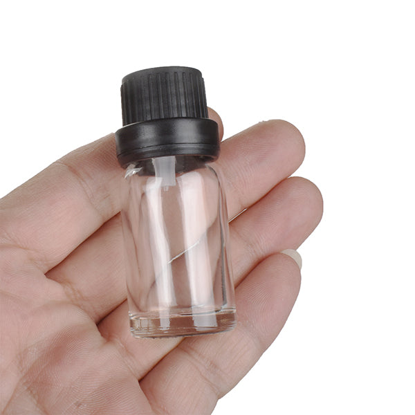 Big Head Clear Glass Bottle Drop White Black Cap Aromatherapy Liquid For Essence/Serum Basic Massage Oil Refill Skincare DIY