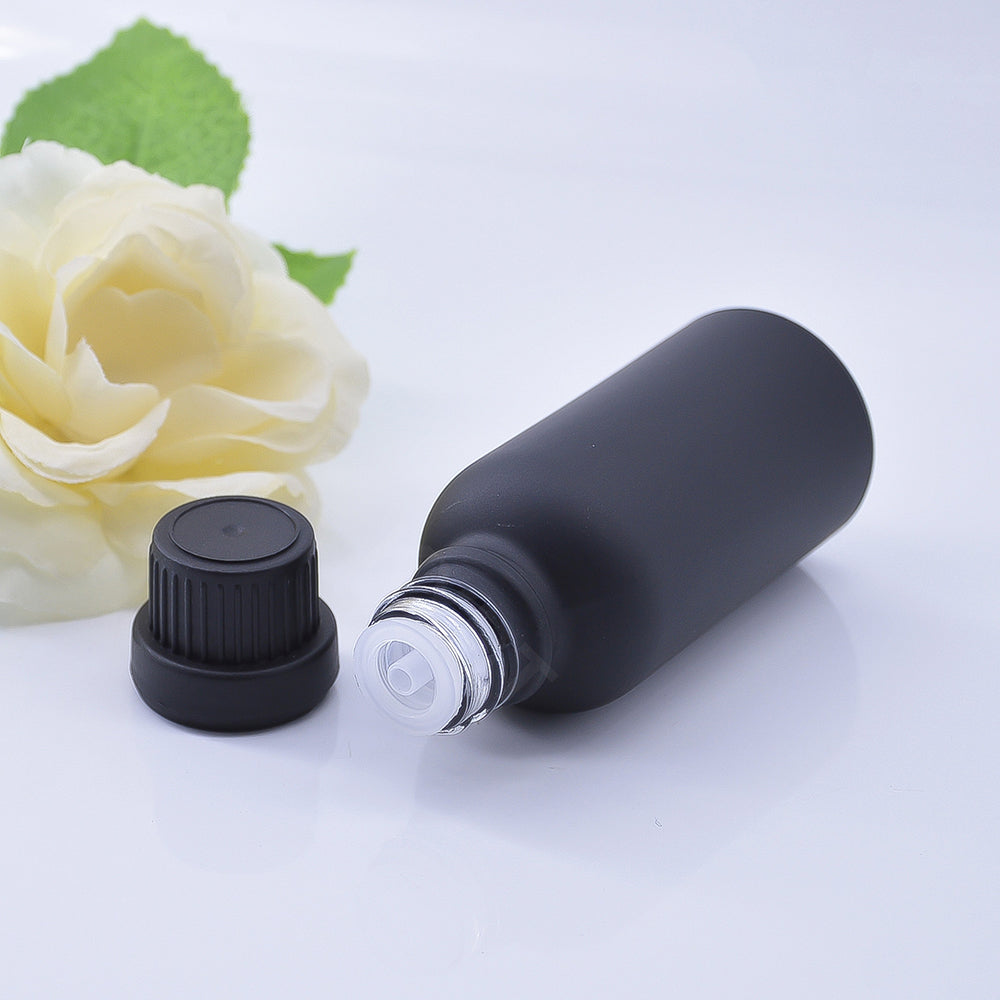 Matt Black Glass Bottle Anti-theft Cover Avoiding Light For Essence Massage Herbel Oil Perfume Aromatherapy Liquid Drop Refill