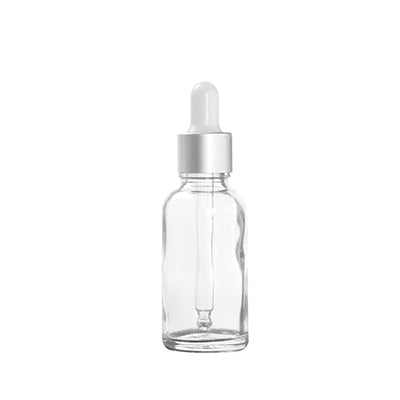 Matt Silver Cap Refillable Dropper/Pipette Clear Glass Bottle Refill Massage Oils Aromatherapy Liquid Essence/ Serum Skincare