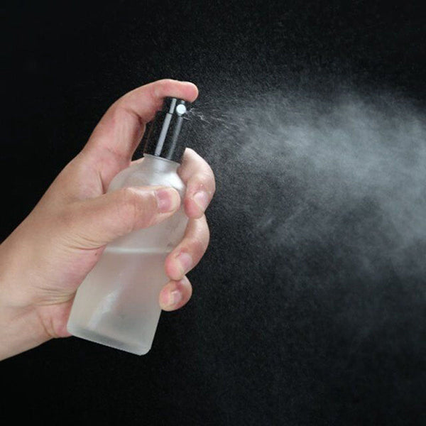 Mirror Black Metal Cap Glass Spray Bottle Clear Frosted Perfume/Toner/Hydrolat Water Makeup Sprayer Travel Skincare Refill