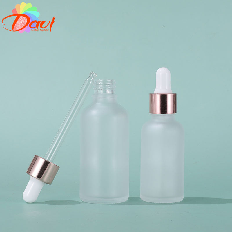 Rose-Golden Refillable Dropper Bottle Frosted essential oil Glass Aromatherapy Liquid 5-100ml Drop for massage Pipette Bottles