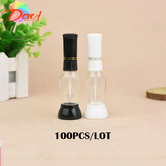 100Pcs/Lot Empty Bottles 2-Way False Nail Art Glitter Makeup Polish colorful Striper Pen +Varnish Brush Nail Gel Glue