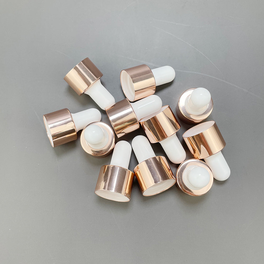 100Pcs/Lot Rosepink Aluminium Screw Cover Cap Fitting For Essence Oil/Serum Bottles Accessory18mm Bottle Mouth Mirror Surface