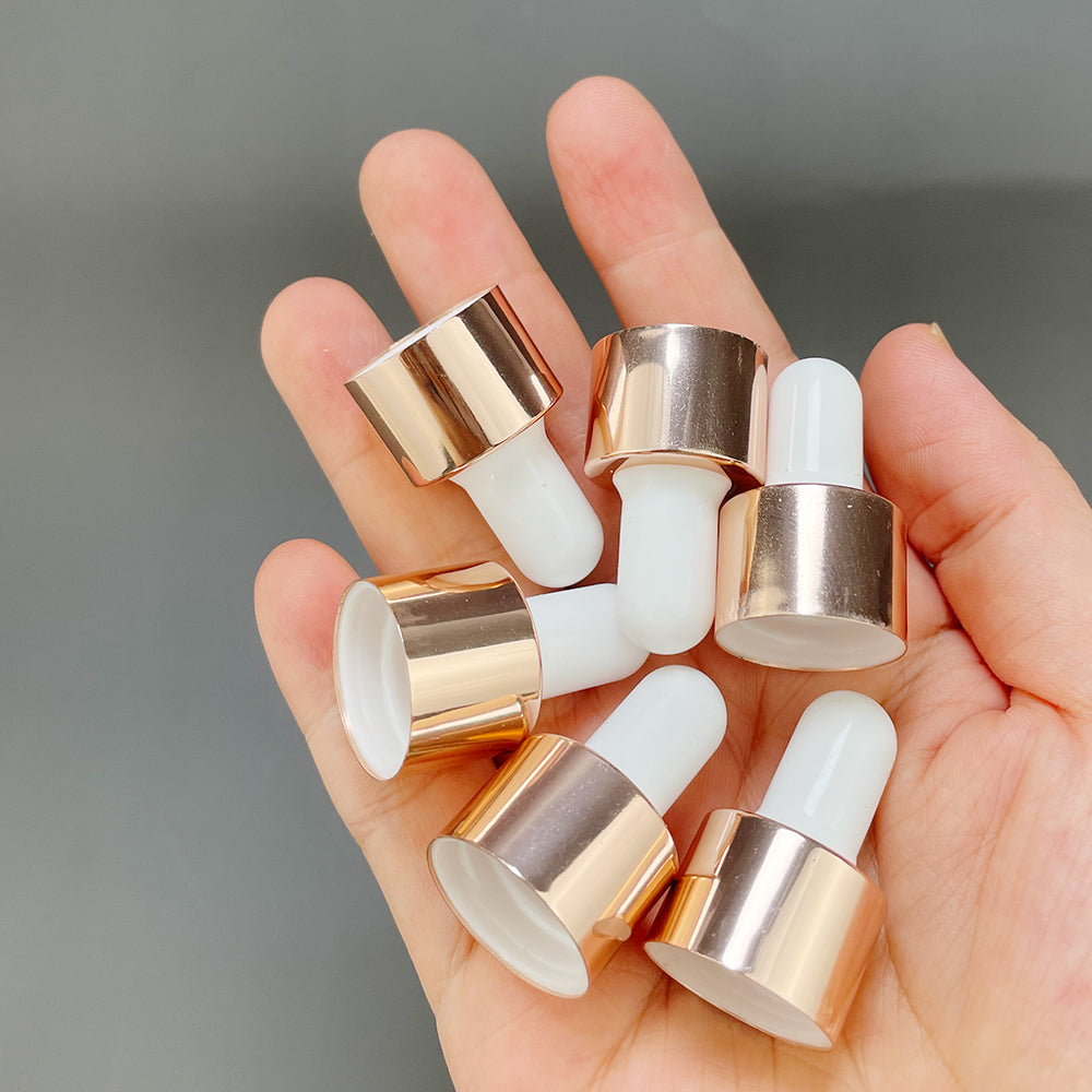100Pcs/Lot Rosepink Aluminium Screw Cover Cap Fitting For Essence Oil/Serum Bottles Accessory18mm Bottle Mouth Mirror Surface