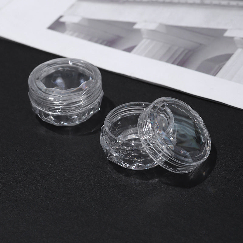 100pcs -3G/5G/ML Clear Diamond Shape Jars Sample Cream/Eye Shadow/ Bling Powder Container Nail Art Plastic For Storage Traveling