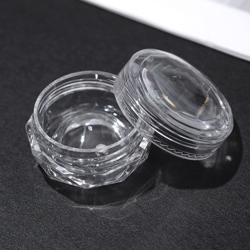 100pcs -3G/5G/ML Clear Diamond Shape Jars Sample Cream/Eye Shadow/ Bling Powder Container Nail Art Plastic For Storage Traveling