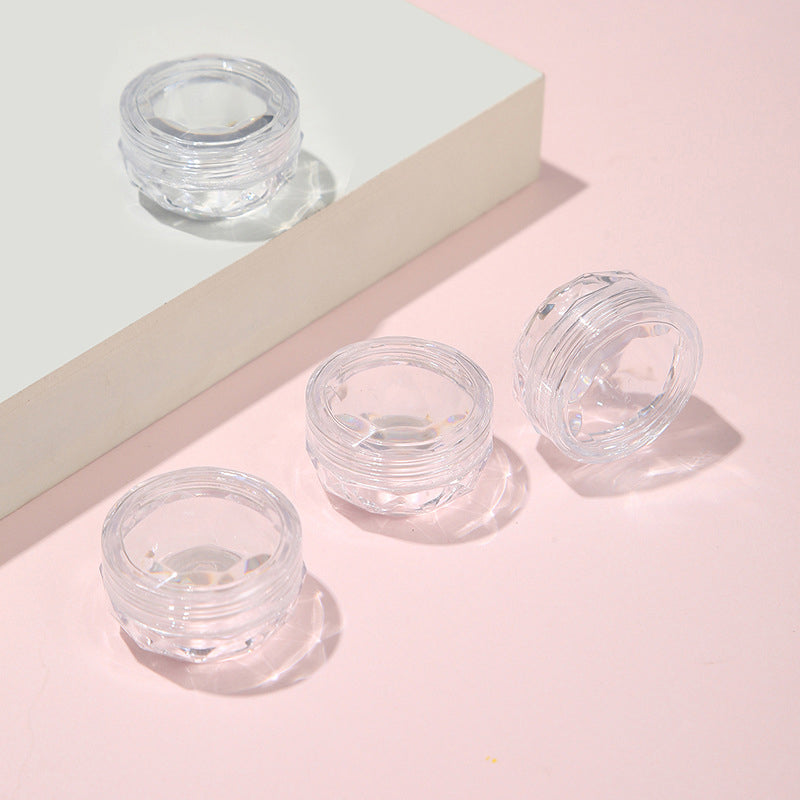 100pcs -3G/5G/ML Clear Diamond Shape Jars Sample Cream/Eye Shadow/ Bling Powder Container Nail Art Plastic For Storage Traveling