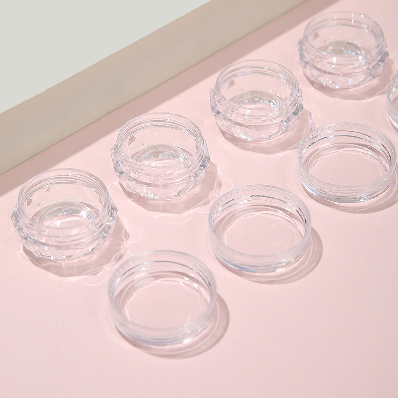 100pcs -3G/5G/ML Clear Diamond Shape Jars Sample Cream/Eye Shadow/ Bling Powder Container Nail Art Plastic For Storage Traveling