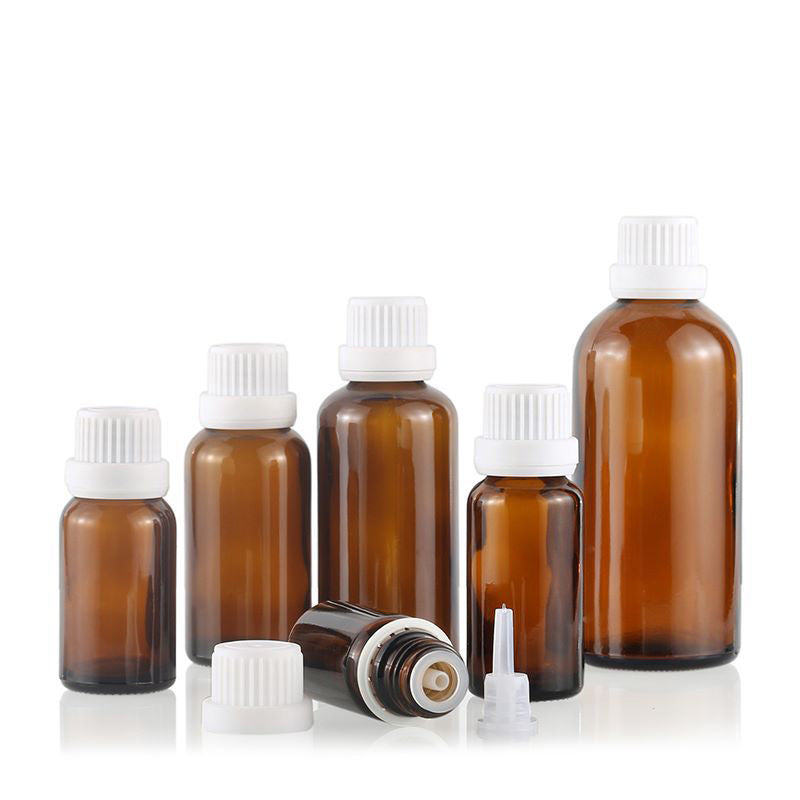 10pcs/lot Big Head Amber Brown Glass Drop Bottle Aromatherapy Liquid Essential Basic Massage oil Pipette Refillable Wholesale