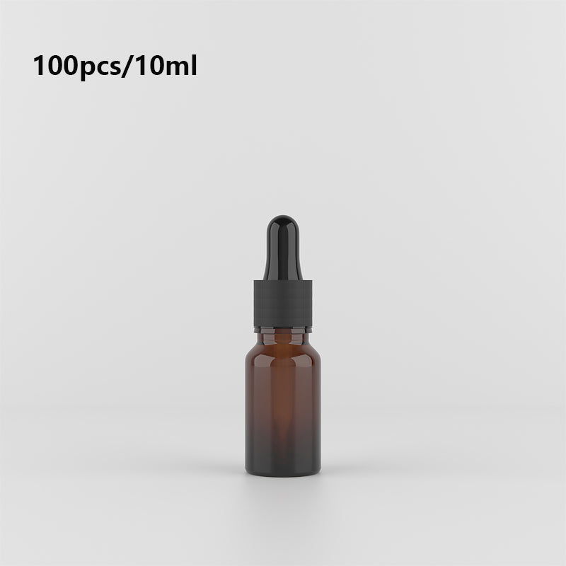 100pcs/lot Brown Drop Amber Bottle Glass cosmetic bottles bulk Aromatherapy Liquid Dropper Essence Basic Massage Oil Pipette Refillable