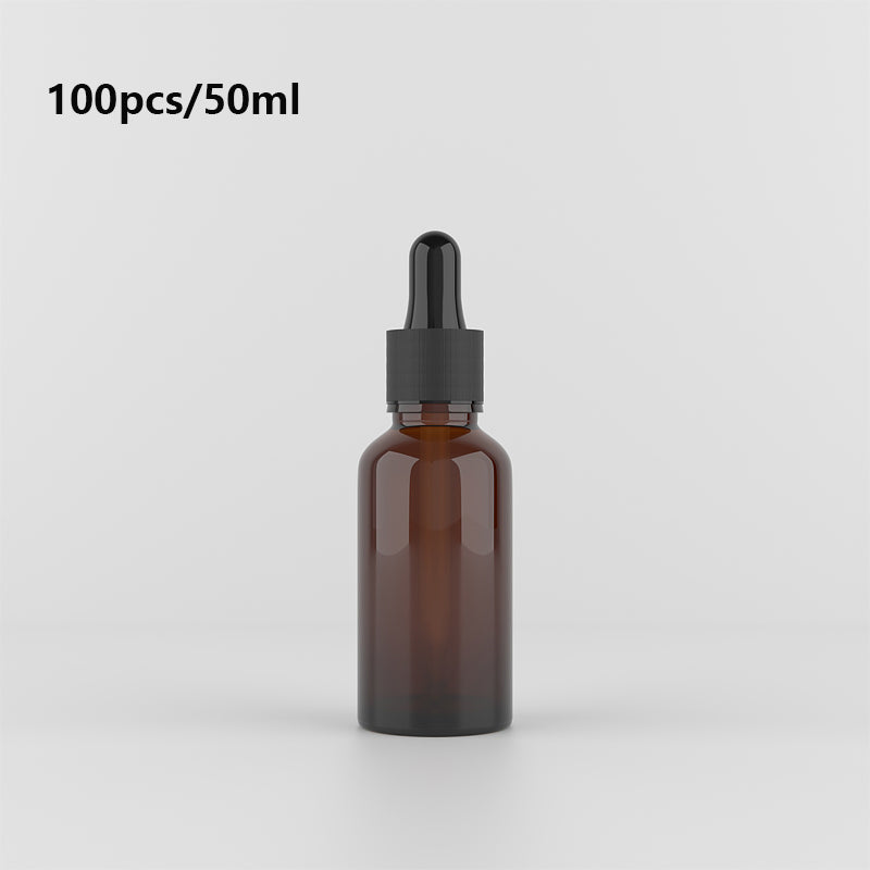 100pcs/lot Brown Drop Amber Bottle Glass cosmetic bottles bulk Aromatherapy Liquid Dropper Essence Basic Massage Oil Pipette Refillable