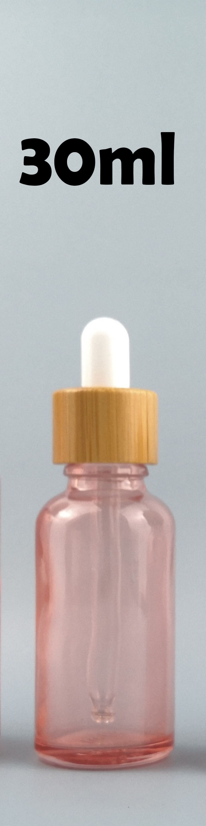 10pcs/lot Natural Bamboo Cap Pink Glass Bottle Dropper Aromatherapy Liquid Serum/Essence Basic Massage Oils Pipette Refill