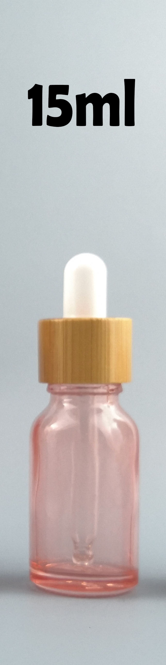 10pcs/lot Natural Bamboo Cap Pink Glass Bottle Dropper Aromatherapy Liquid Serum/Essence Basic Massage Oils Pipette Refill