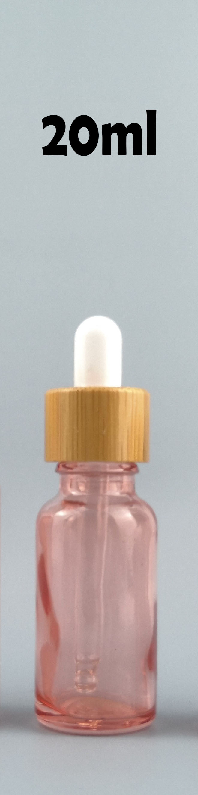 10pcs/lot Natural Bamboo Cap Pink Glass Bottle Dropper Aromatherapy Liquid Serum/Essence Basic Massage Oils Pipette Refill