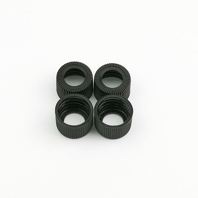 100pcs/lot Plastic Black Screw Cover Cap wiith for glass Essential Oil/serum Bottles accessory fit for dia:18mm bottle mouth