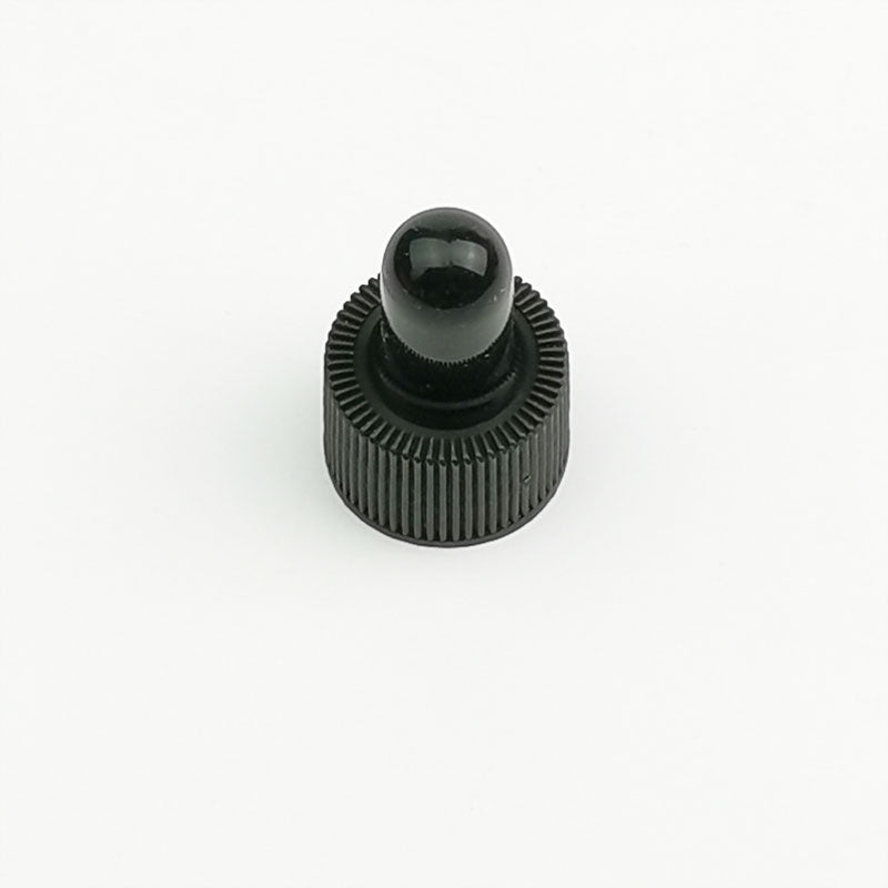 100pcs/lot Plastic Black Screw Cover Cap wiith for glass Essential Oil/serum Bottles accessory fit for dia:18mm bottle mouth