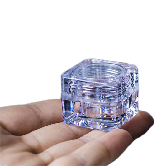 50Pcs 5G Clear Acrylic Refillable Jar Bottle Small Square Use For Eye cream/Lotion/Nail Decors/Skincare Products/Samples