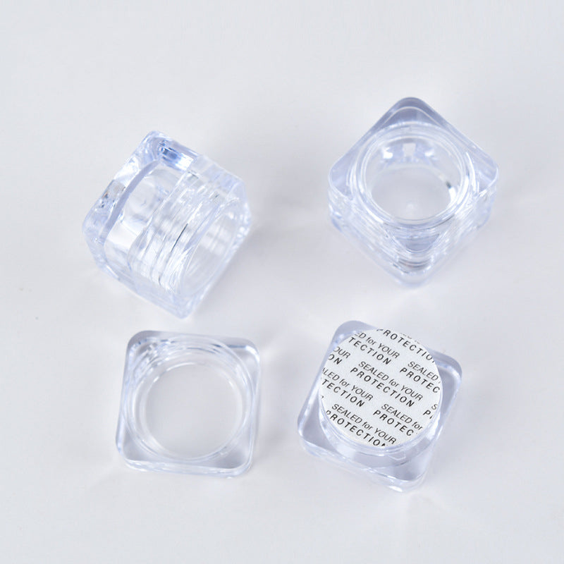 50Pcs 5G Clear Acrylic Refillable Jar Bottle Small Square Use For Eye cream/Lotion/Nail Decors/Skincare Products/Samples
