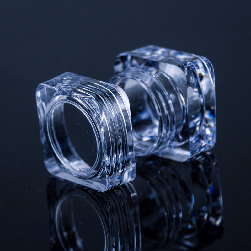 50Pcs 5G Clear Acrylic Refillable Jar Bottle Small Square Use For Eye cream/Lotion/Nail Decors/Skincare Products/Samples