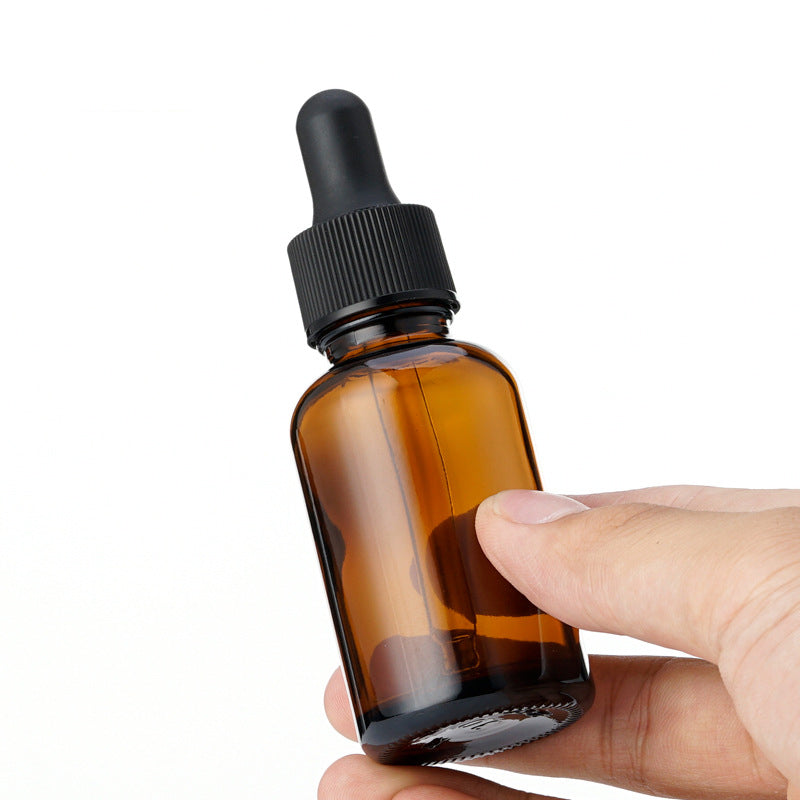 10Pcs/Lot Fat Amber Oil Dropper Bottle 10/15/20/30ml 20mm Mouth Refill Essence Serum Face Body Oils Perfume Skincare Travel