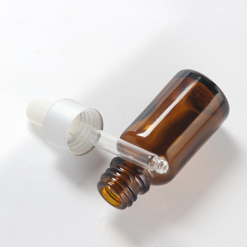 10Pcs/Lot Matt Silver Cap Amber Glass Dropper Bottle Aromatherapy Liquid Dental Serum/Essential Massage Oils Pipette Refill