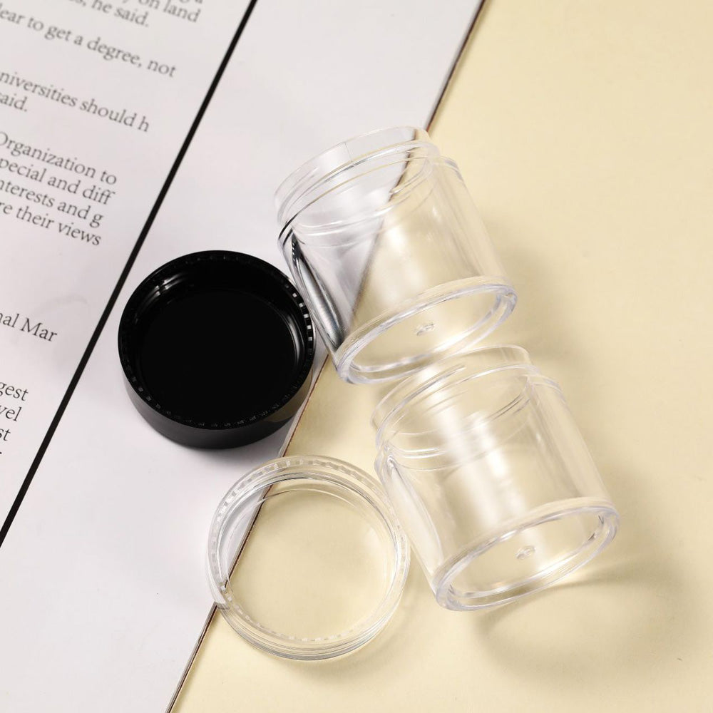 10pcs/10ml/10G new PS refillable bottle with black/clear cap jars container for nail liquid cream lotion travelling storage