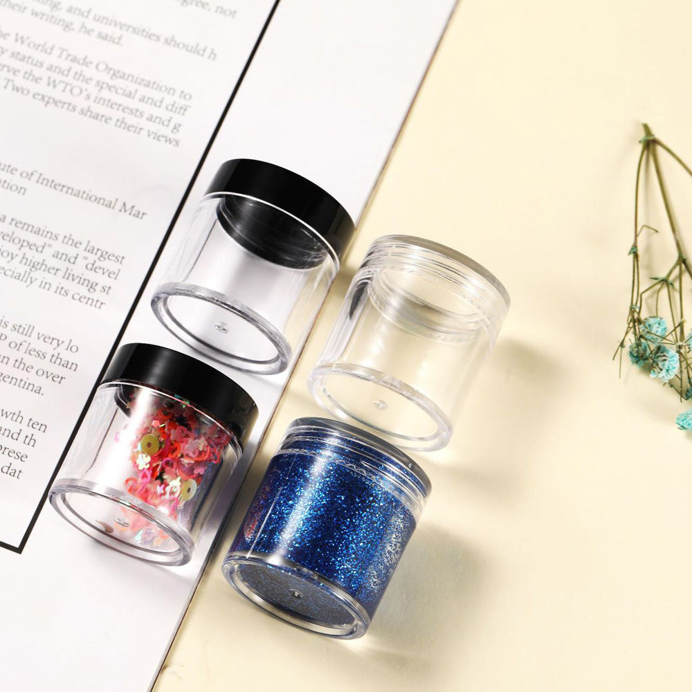 10pcs/10ml/10G new PS refillable bottle with black/clear cap jars container for nail liquid cream lotion travelling storage