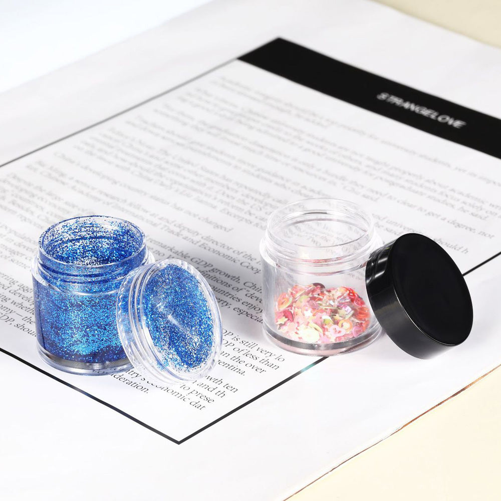 10pcs/10ml/10G new PS refillable bottle with black/clear cap jars container for nail liquid cream lotion travelling storage