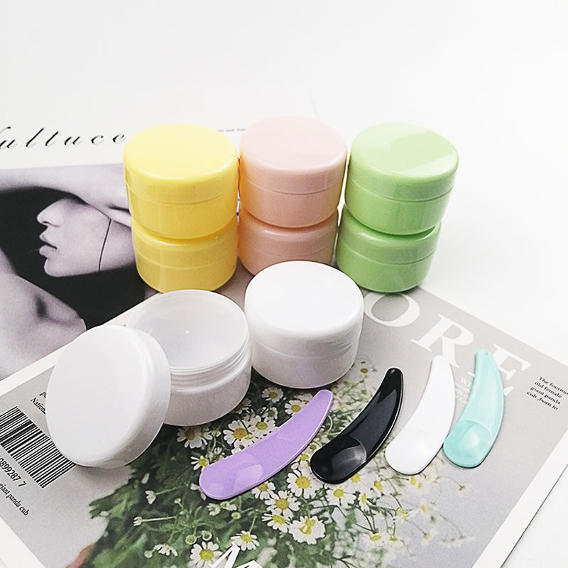 10pcs/20ml new colorful plastic refillable bottle with black lid jars  container for nail liquid cream lotion travelling storage