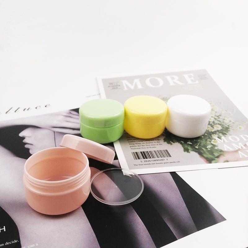 10pcs/20ml new colorful plastic refillable bottle with black lid jars  container for nail liquid cream lotion travelling storage