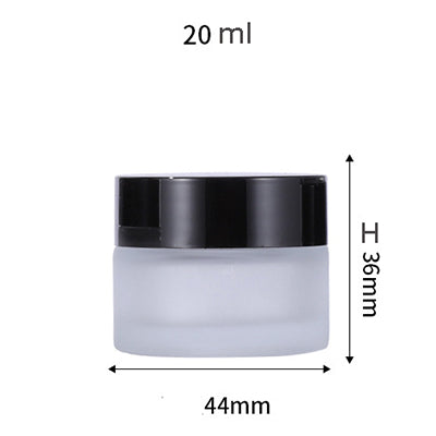 10pcs/Lot Black Metal Lid Frosted Glass Bottle Cosmetic Face/Hand Cream Mask Lotion Gel Jar Pots Refillable Container Skincare