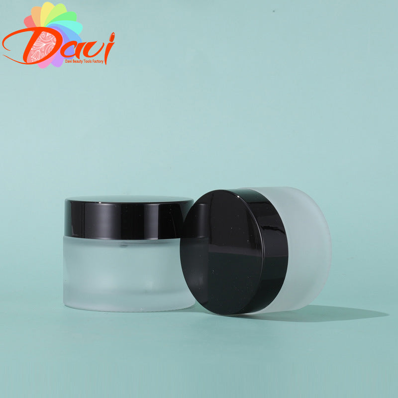 10pcs/Lot Black Metal Lid Frosted Glass Bottle Cosmetic Face/Hand Cream Mask Lotion Gel Jar Pots Refillable Container Skincare