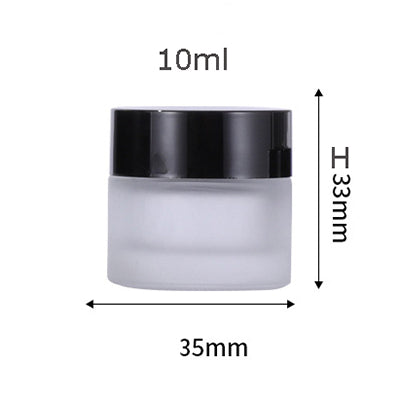10pcs/Lot Black Metal Lid Frosted Glass Bottle Cosmetic Face/Hand Cream Mask Lotion Gel Jar Pots Refillable Container Skincare