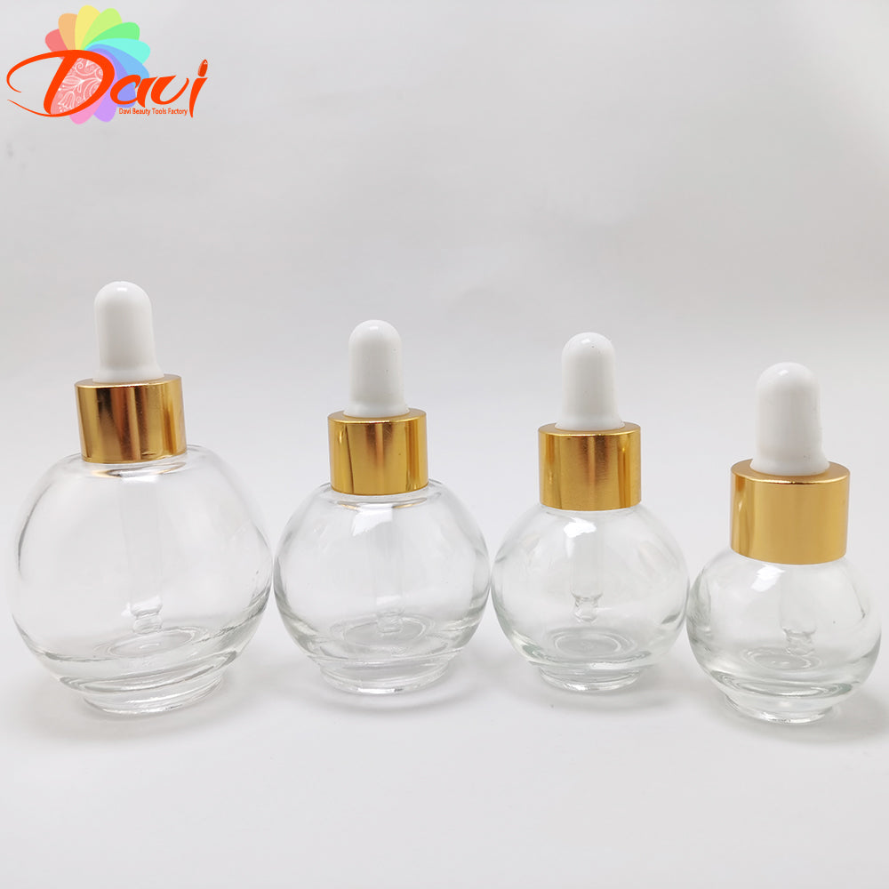 10pcs/lot Ball-Shape Dropper Glass Bottle Spherical Refill Metal Cap Essence Massage Oils Serum Aromatherapy Liquid for Pipette