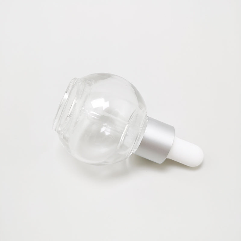 10pcs/lot Ball-Shape Dropper Glass Bottle Spherical Refill Metal Cap Essence Massage Oils Serum Aromatherapy Liquid for Pipette