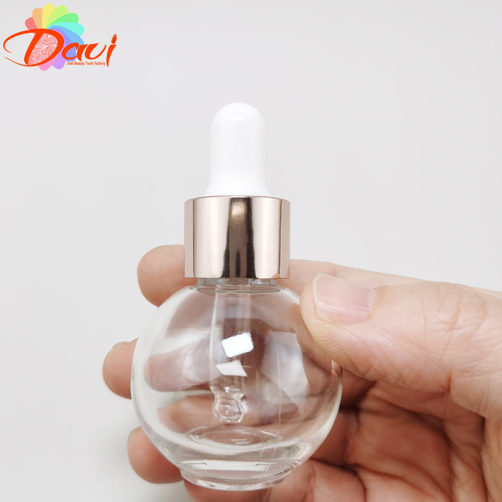 10pcs/lot Ball-Shape Dropper Glass Bottle Spherical Refill Metal Cap Essence Massage Oils Serum Aromatherapy Liquid for Pipette