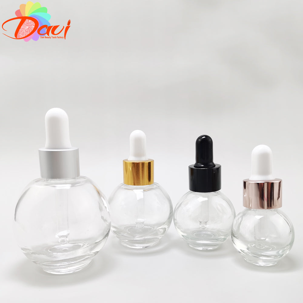 10pcs/lot Ball-Shape Dropper Glass Bottle Spherical Refill Metal Cap Essence Massage Oils Serum Aromatherapy Liquid for Pipette