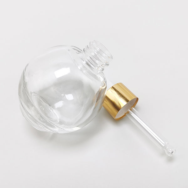 10pcs/lot Ball-Shape Dropper Glass Bottle Spherical Refill Metal Cap Essence Massage Oils Serum Aromatherapy Liquid for Pipette