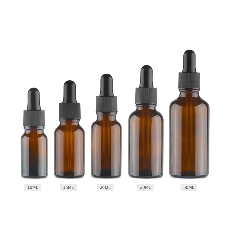 10pcs/lot Brown Drop Amber Bottle Glass Aromatherapy Liquid Dropper Essential massage oil Pipette Refillable Bottles Wholesale