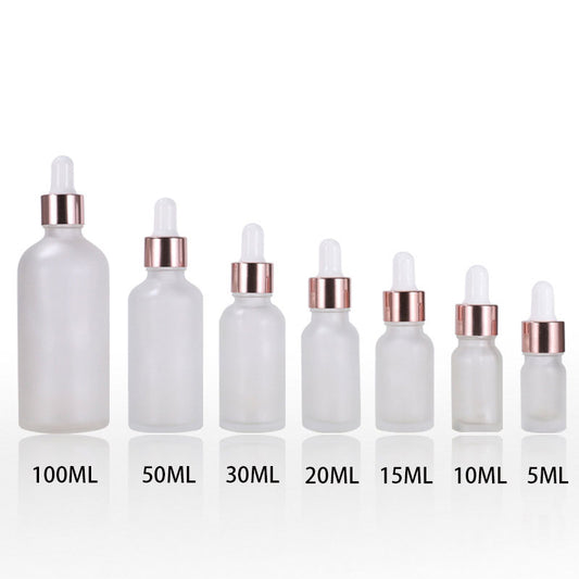 10pcs/lot Rose-Golden Refillable Dropper Bottle Frosted/Clear Essence Oil Glass Aromatherapy Liquid Drop for Pipette Bottles