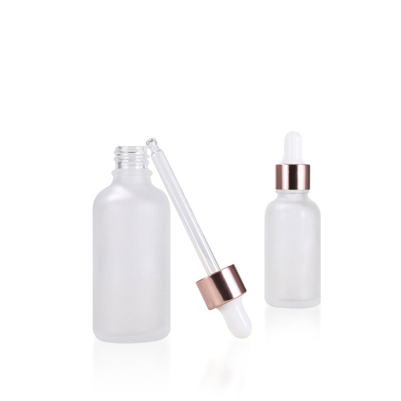 10pcs/lot Rose-Golden Refillable Dropper Bottle Frosted/Clear Essence Oil Glass Aromatherapy Liquid Drop for Pipette Bottles