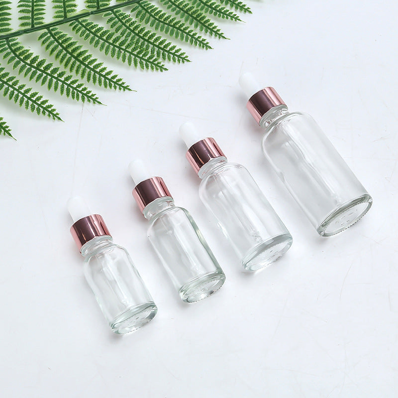 10pcs/lot Rose-Golden Refillable Dropper Bottle Frosted/Clear Essence Oil Glass Aromatherapy Liquid Drop for Pipette Bottles